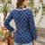 Blue  pure cotton printed tunic for women
