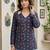 Blue  pure cotton printed tunic for women