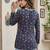 Blue  pure cotton printed tunic for women