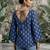Blue  pure cotton printed tunic for women
