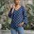Blue  pure cotton printed tunic for women
