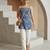 Blue  pure cotton printed tunic for women