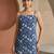 Blue  pure cotton printed tunic for women