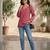 Pink  pure cotton printed tunic for women