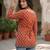 Red  pure cotton printed tunic for women