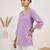 Purple  pure cotton printed tunic for women