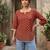 Maroon  pure cotton printed tunic for women