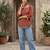 Maroon  pure cotton printed tunic for women