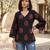 Black  pure cotton printed tunic for women