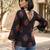 Black  pure cotton printed tunic for women