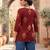 Maroon  pure cotton printed tunic for women