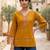 Yellow  pure cotton printed tunic for women
