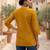 Yellow  pure cotton printed tunic for women
