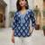 Blue  pure cotton printed tunic for women