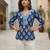 Blue  pure cotton printed tunic for women