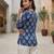 Blue  pure cotton printed tunic for women