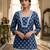Blue  pure cotton printed tunic for women