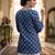 Blue  pure cotton printed tunic for women