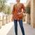 Orange  pure cotton printed tunic for women
