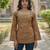 Yellow  pure cotton printed tunic for women