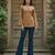 Yellow  pure cotton printed tunic for women