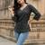 Black  pure cotton printed tunic for women