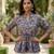 Blue  pure cotton printed tunic for women