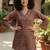 Maroon  pure cotton printed tunic for women