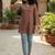 Maroon  pure cotton printed tunic for women