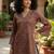 Maroon  pure cotton printed tunic for women