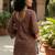 Maroon  pure cotton printed tunic for women