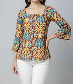 Multicolor  pure cotton printed tunic for women