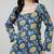 Blue  pure cotton printed tunic for women