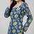 Blue  pure cotton printed tunic for women