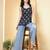 Blue  pure cotton printed tunic for women