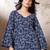 Blue  pure cotton printed tunic for women