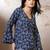 Blue  pure cotton printed tunic for women