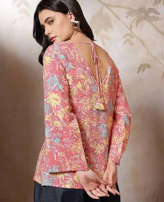 Multicolor  pure cotton printed tunic for women 3