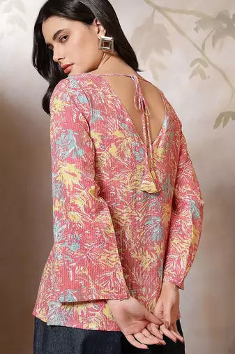 Multicolor  pure cotton printed tunic for women