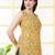 Yellow  pure cotton printed tunic for women