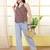 Maroon  pure cotton printed tunic for women