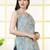 Blue  pure cotton printed tunic for women