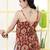 Orange  pure cotton printed tunic for women