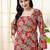 Red  pure cotton printed tunic for women