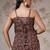 Orange  pure cotton printed tunic for women