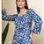 Blue  pure cotton printed tunic for women
