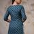 Teal  pure cotton printed tunic for women