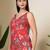 Maroon  pure cotton printed tunic for women