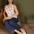 Off white  pure cotton printed tunic for women