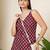 Burgundy  pure cotton printed tunic for women